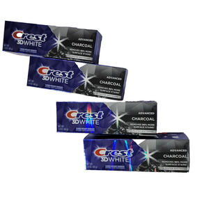 Crest 3D White Advanced Charcoal Toothpaste, 2.4 Oz 4 Pack
